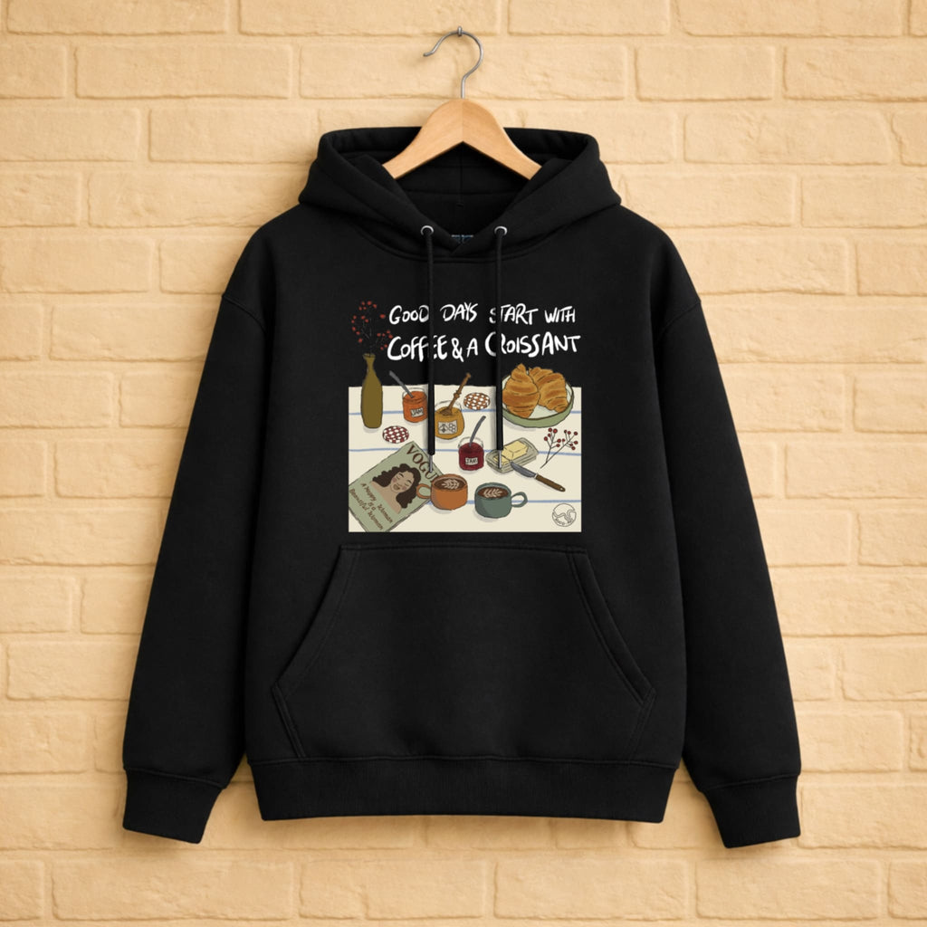 Coffee & Croissant Hoodie aus 100% Bio-Baumwolle