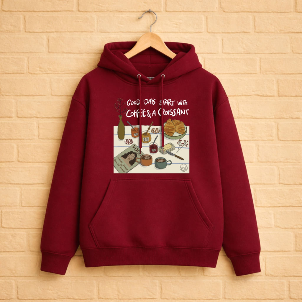Coffee & Croissant Hoodie aus 100% Bio-Baumwolle