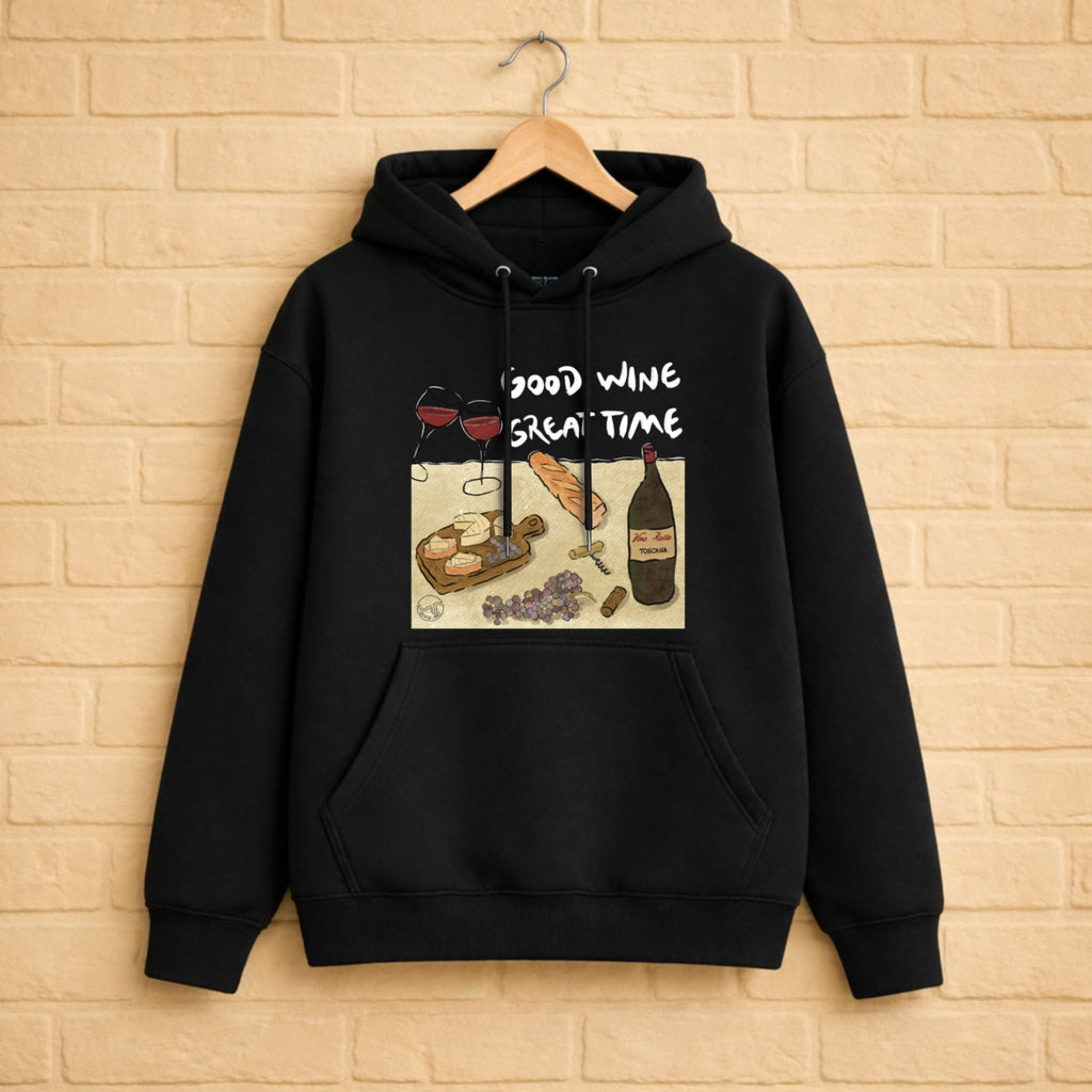 Good Wine Hoodie aus 100% Bio-Baumwolle