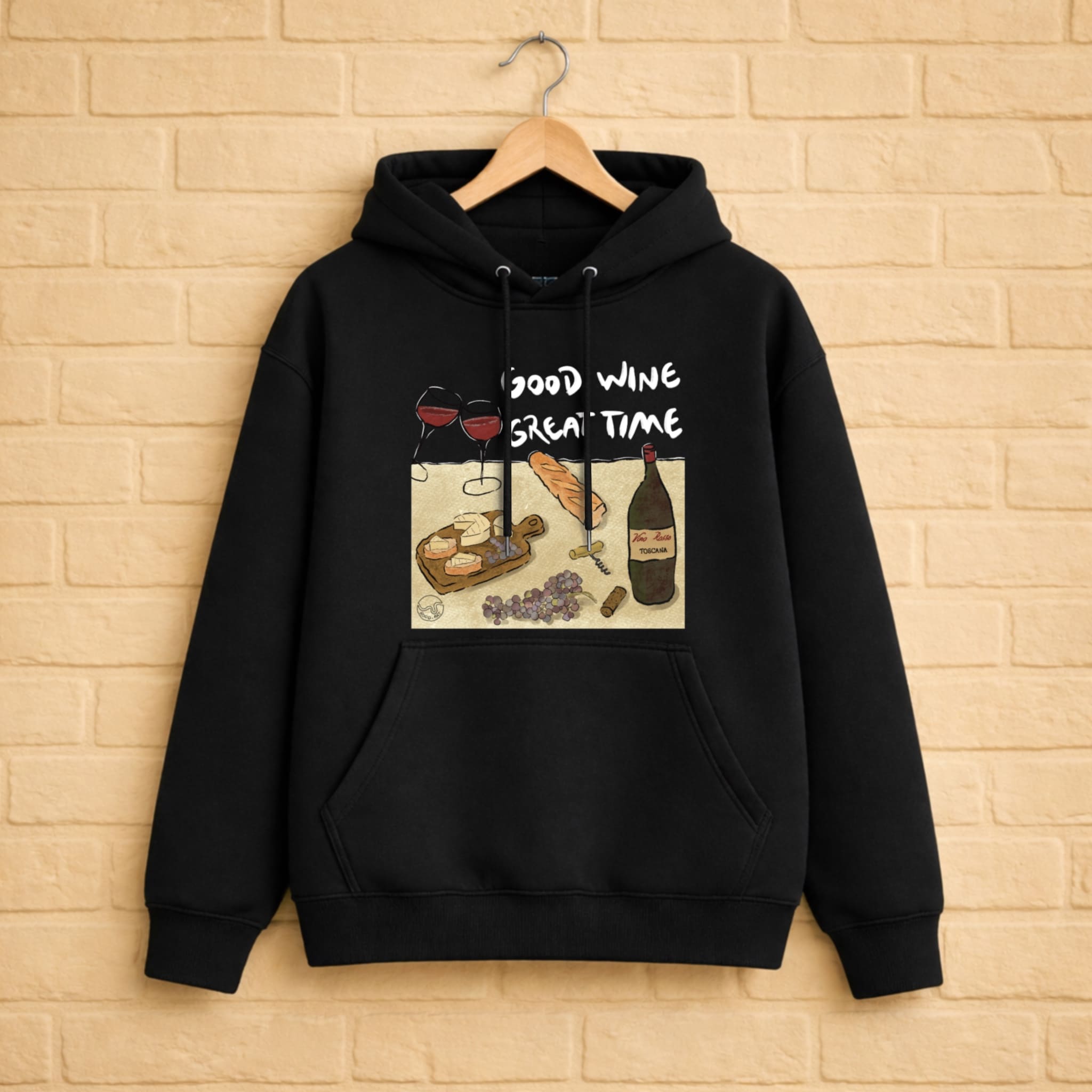 Good Wine Hoodie aus 100% Bio-Baumwolle