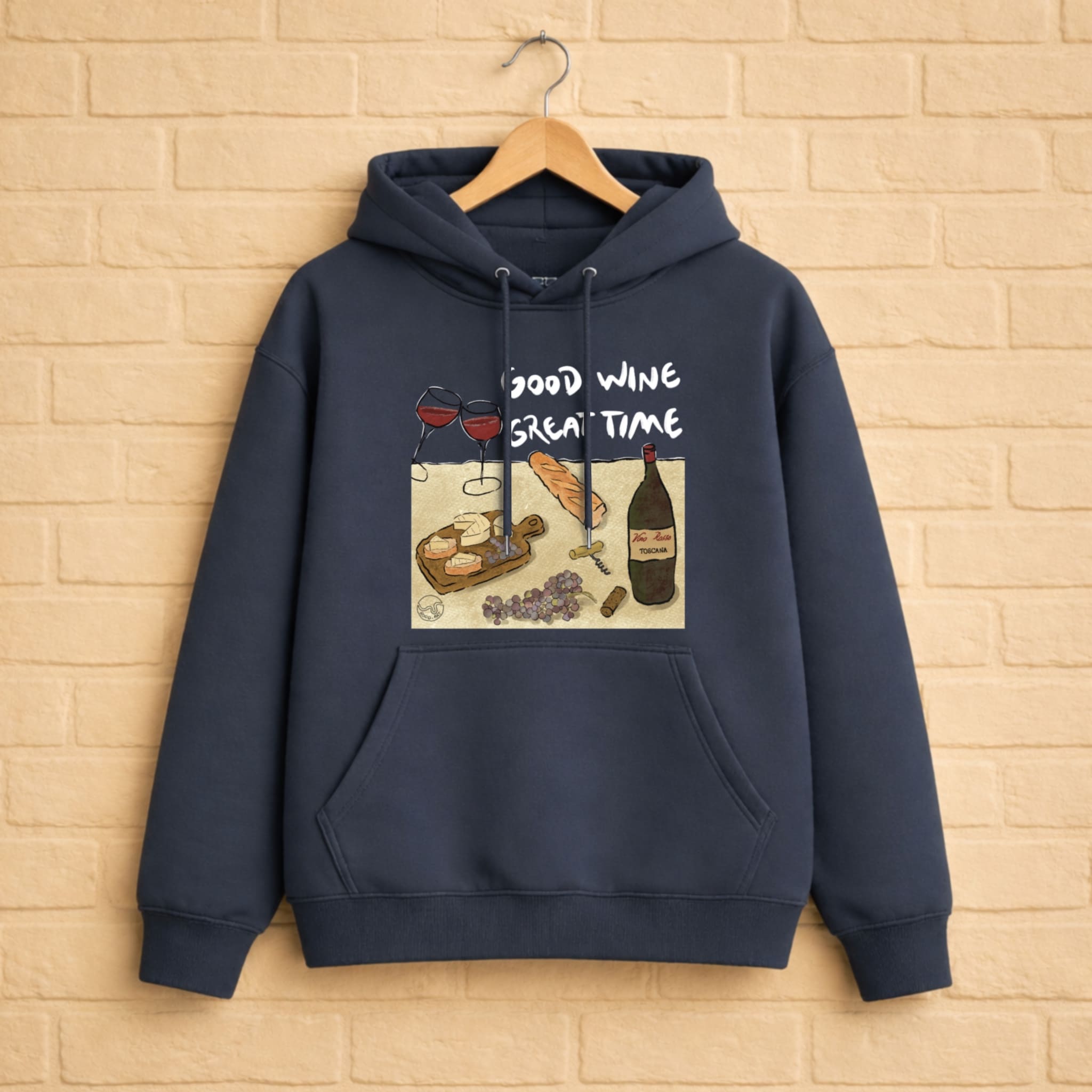 Good Wine Hoodie aus 100% Bio-Baumwolle
