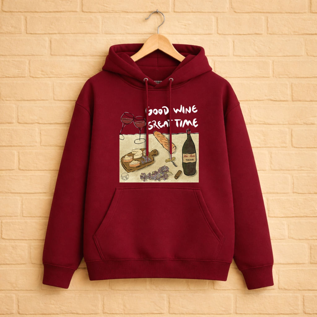 Good Wine Hoodie aus 100% Bio-Baumwolle