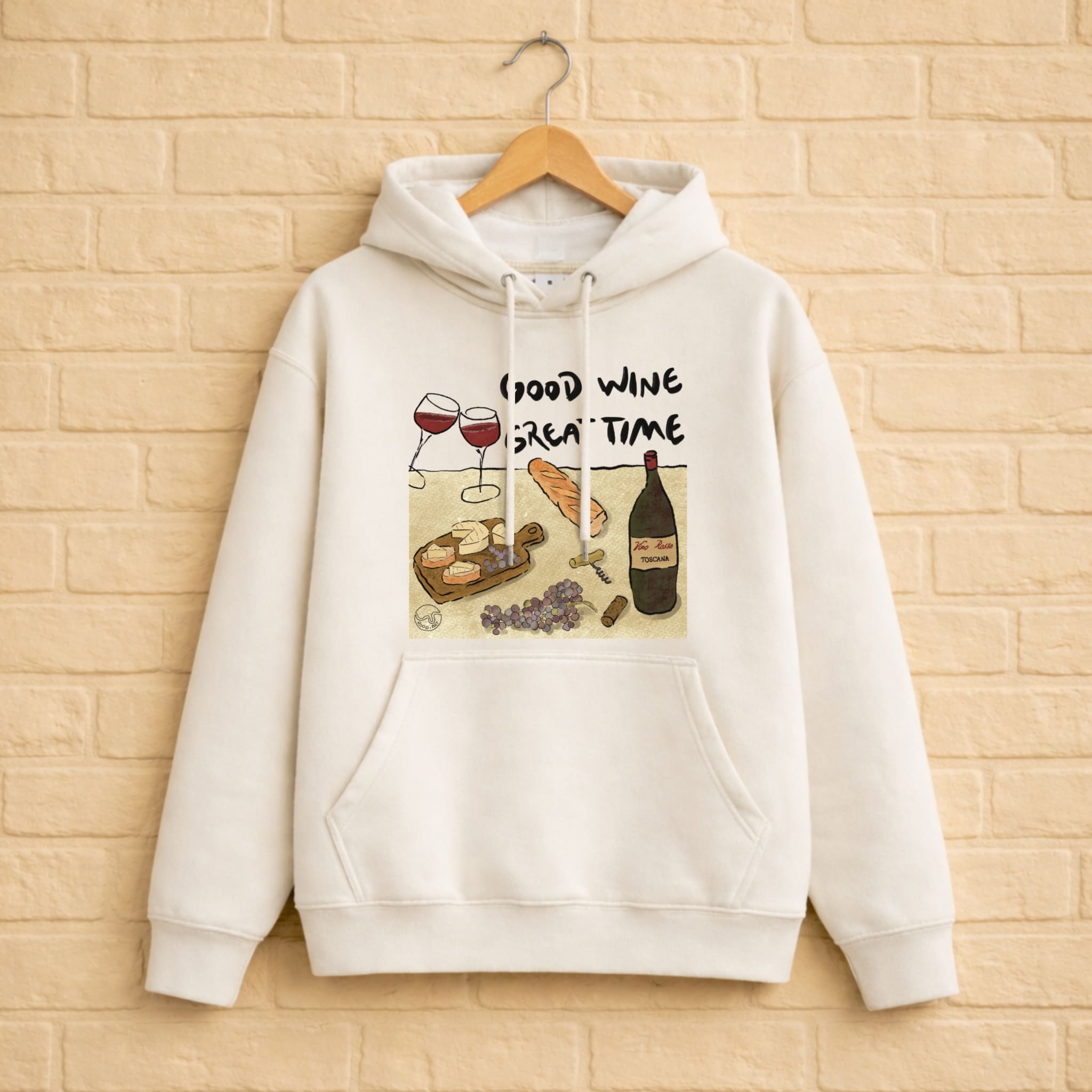 Good Wine Hoodie aus 100% Bio-Baumwolle