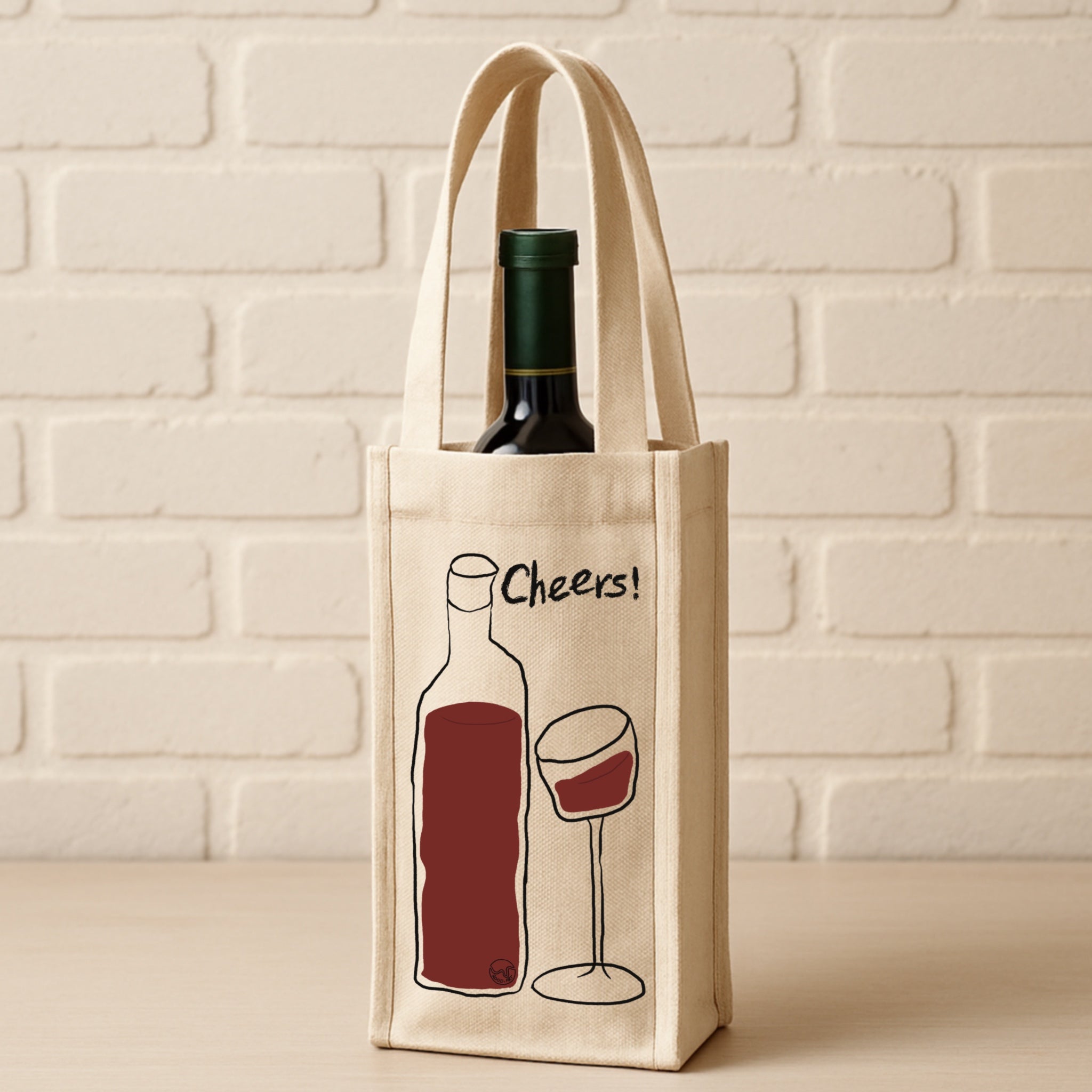 Wein Mini-Tote Bag aus 100% Bio-Baumwolle