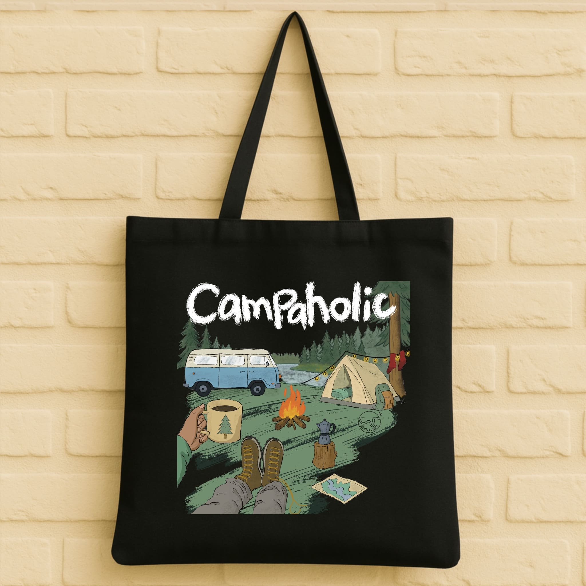 Camping Tote Bag aus 100% Bio-Baumwolle