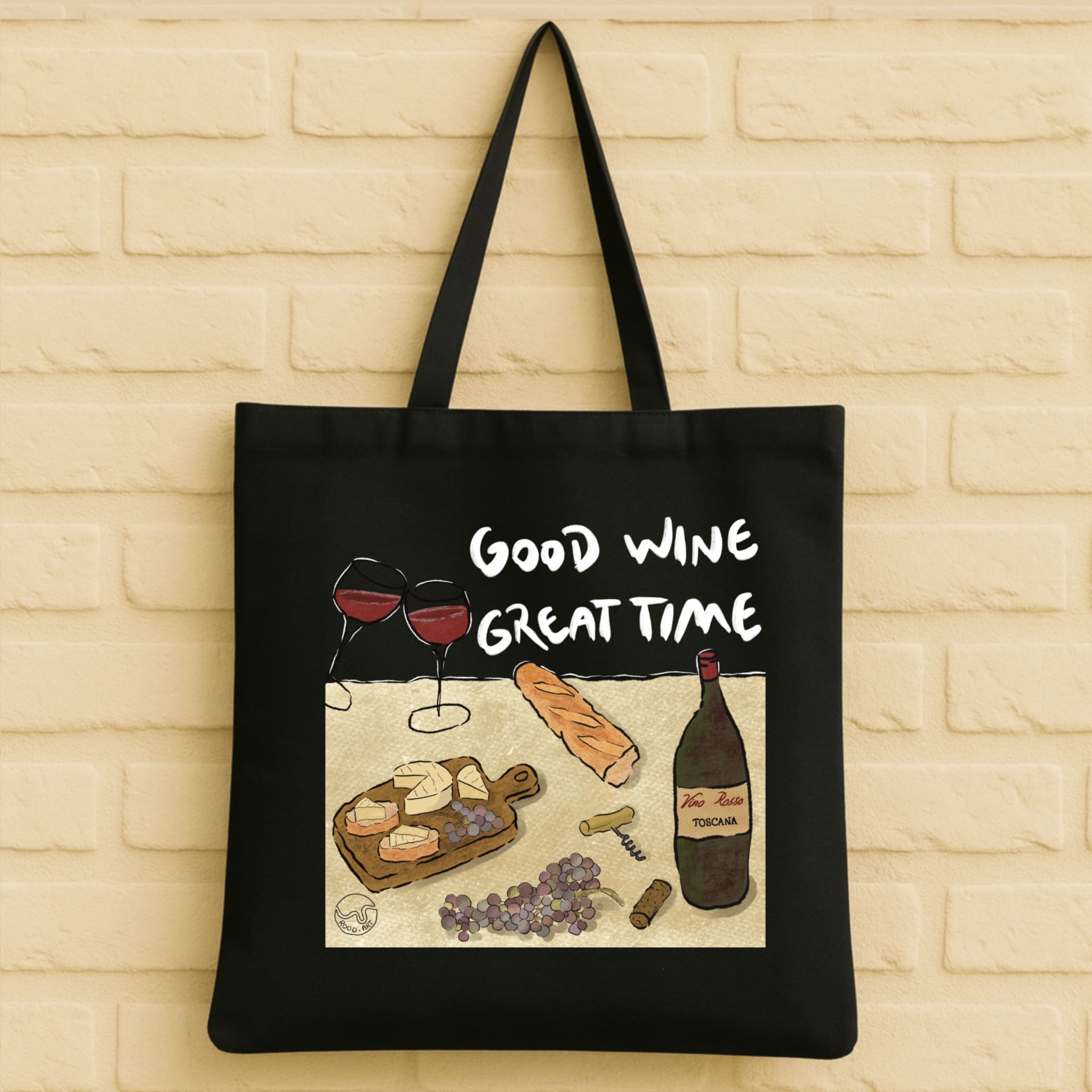 Good Wine Tote Bag aus 100% Bio-Baumwolle