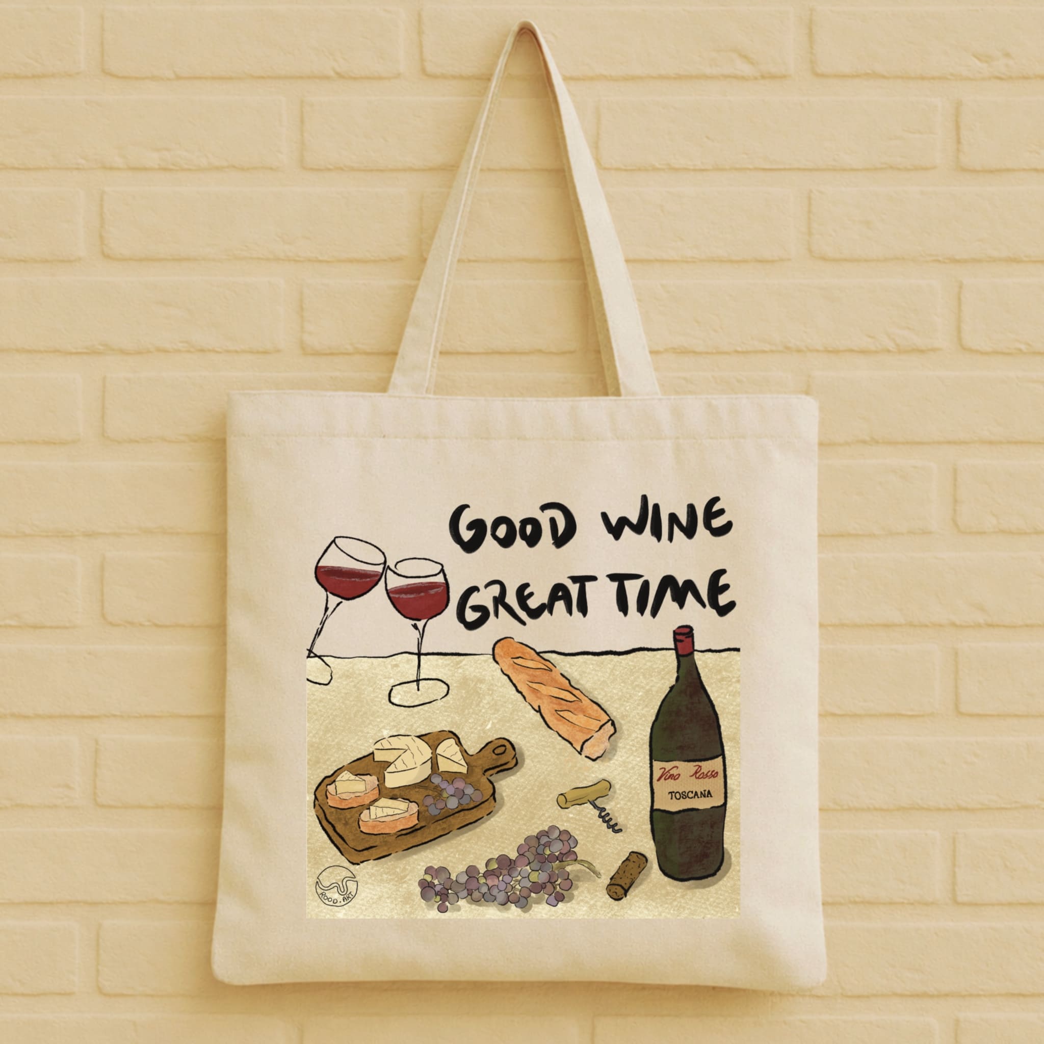 Good Wine Tote Bag aus 100% Bio-Baumwolle