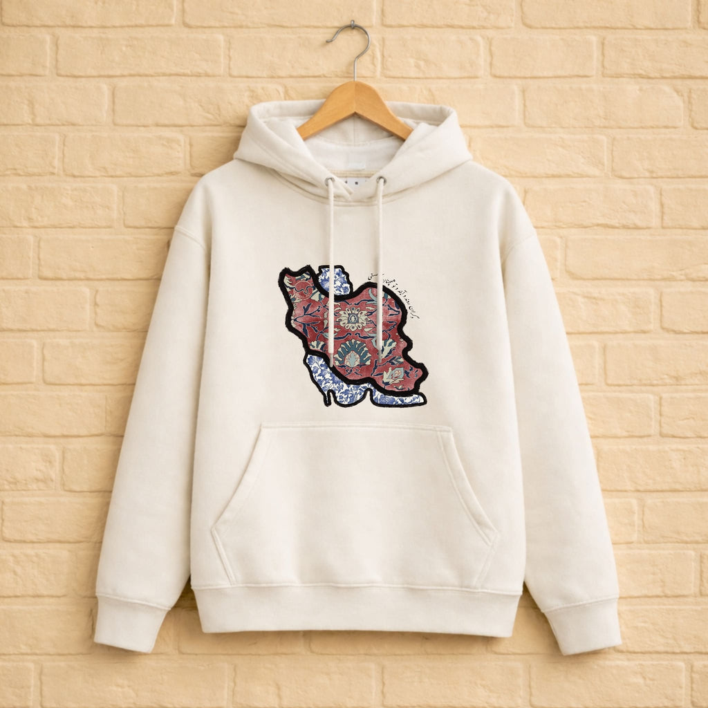 Iran map Hoodie aus 100% Bio-Baumwolle