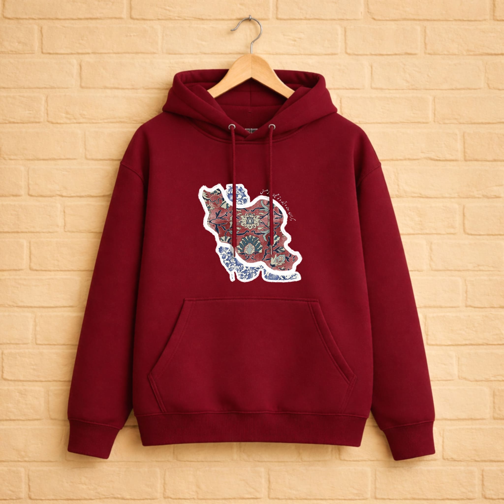 Iran map Hoodie aus 100% Bio-Baumwolle