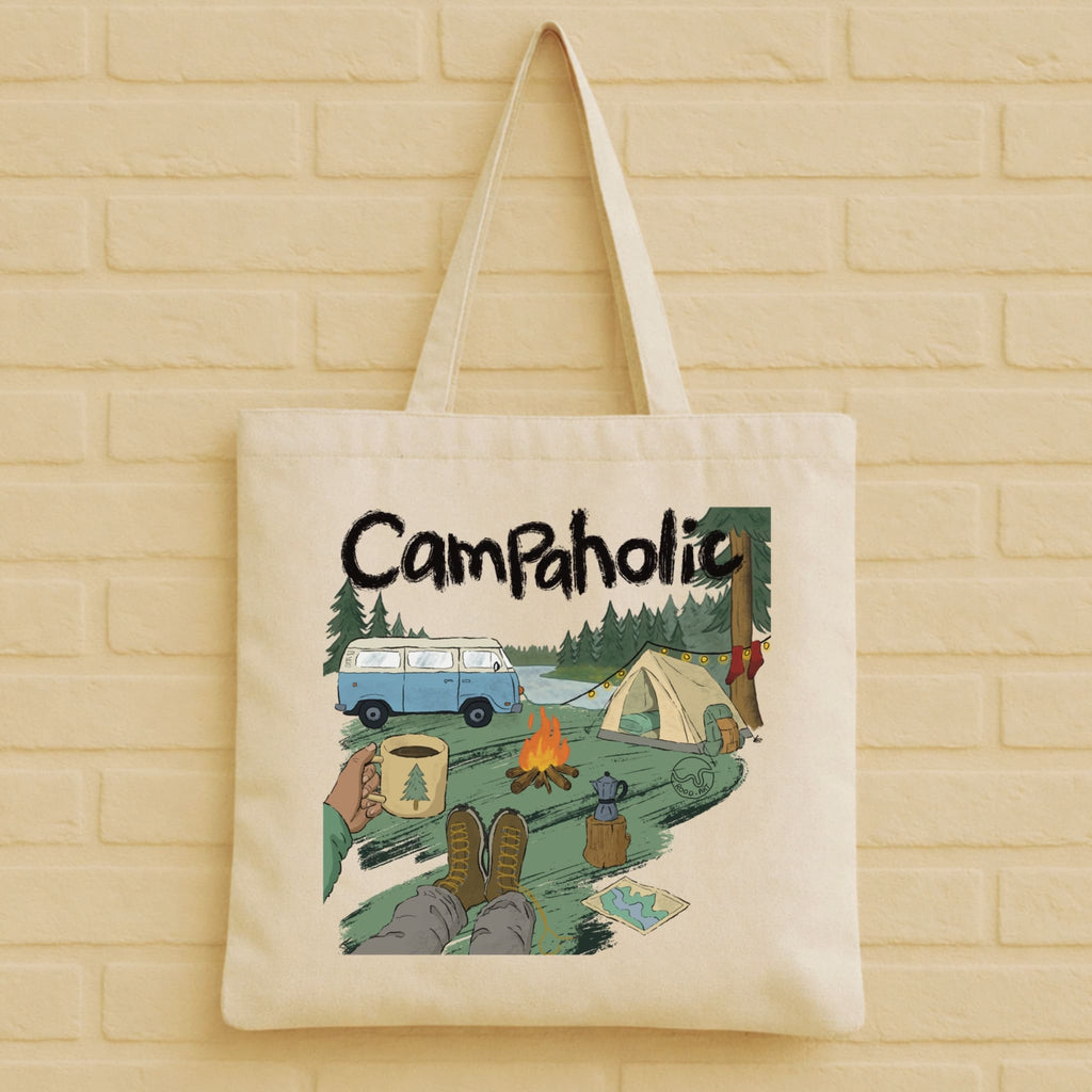 Camping Tote Bag aus 100% Bio-Baumwolle