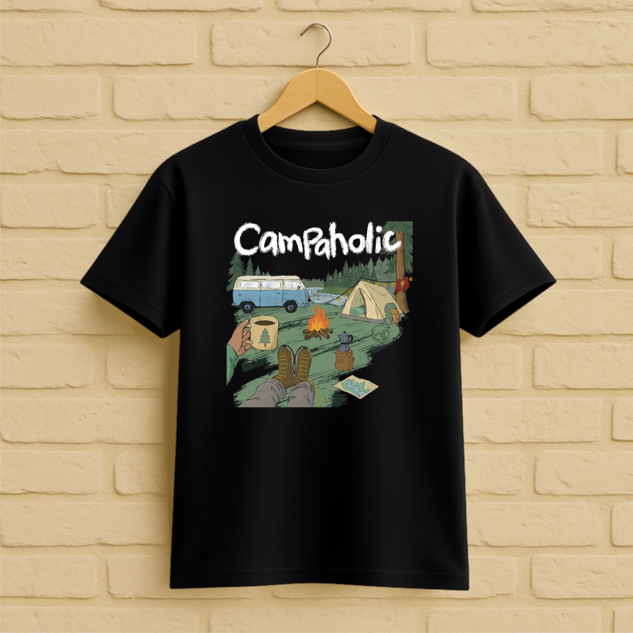 Camping T-Shirt aus 100 % Bio-Baumwolle