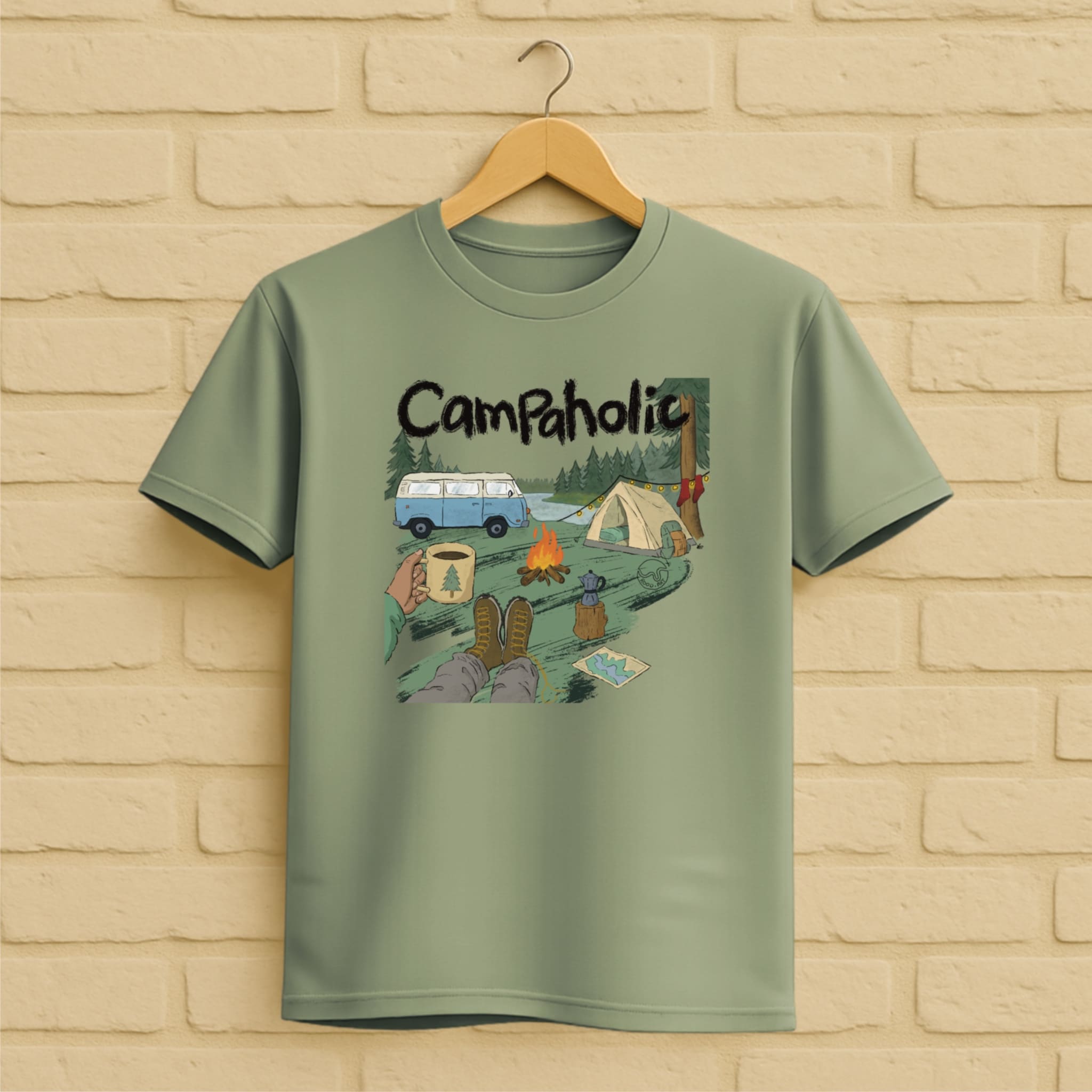 Camping T-Shirt aus 100 % Bio-Baumwolle
