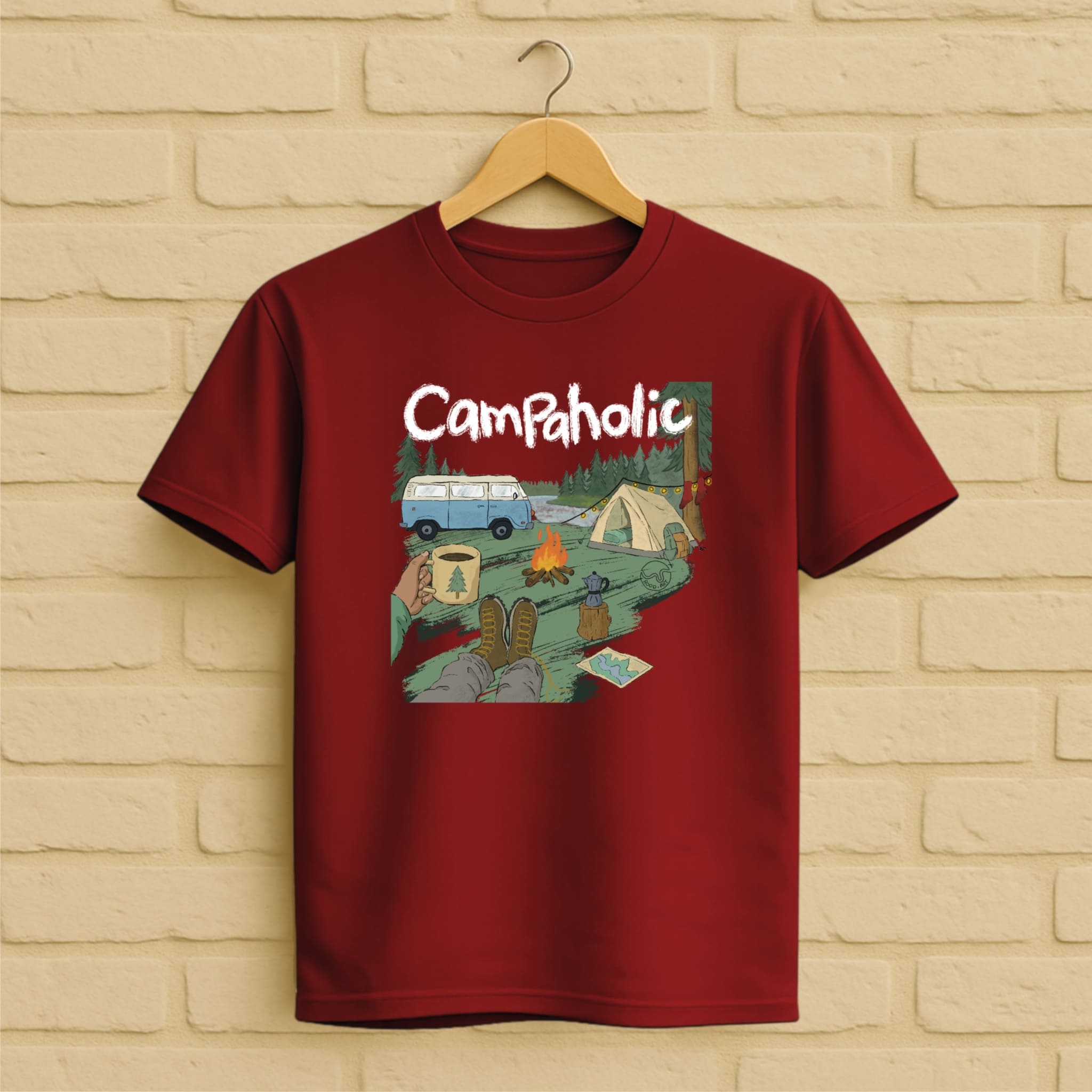 Camping T-Shirt aus 100 % Bio-Baumwolle